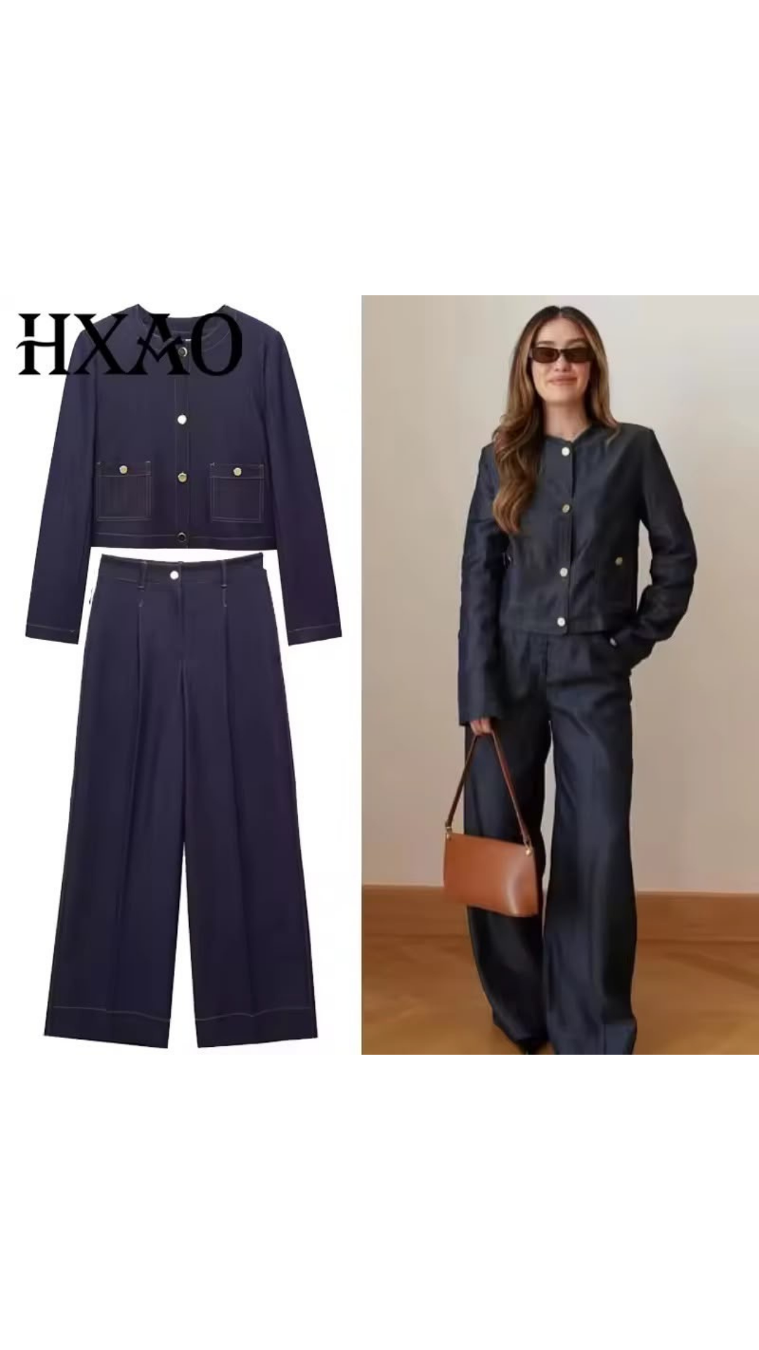 Buttoned blazer and pants