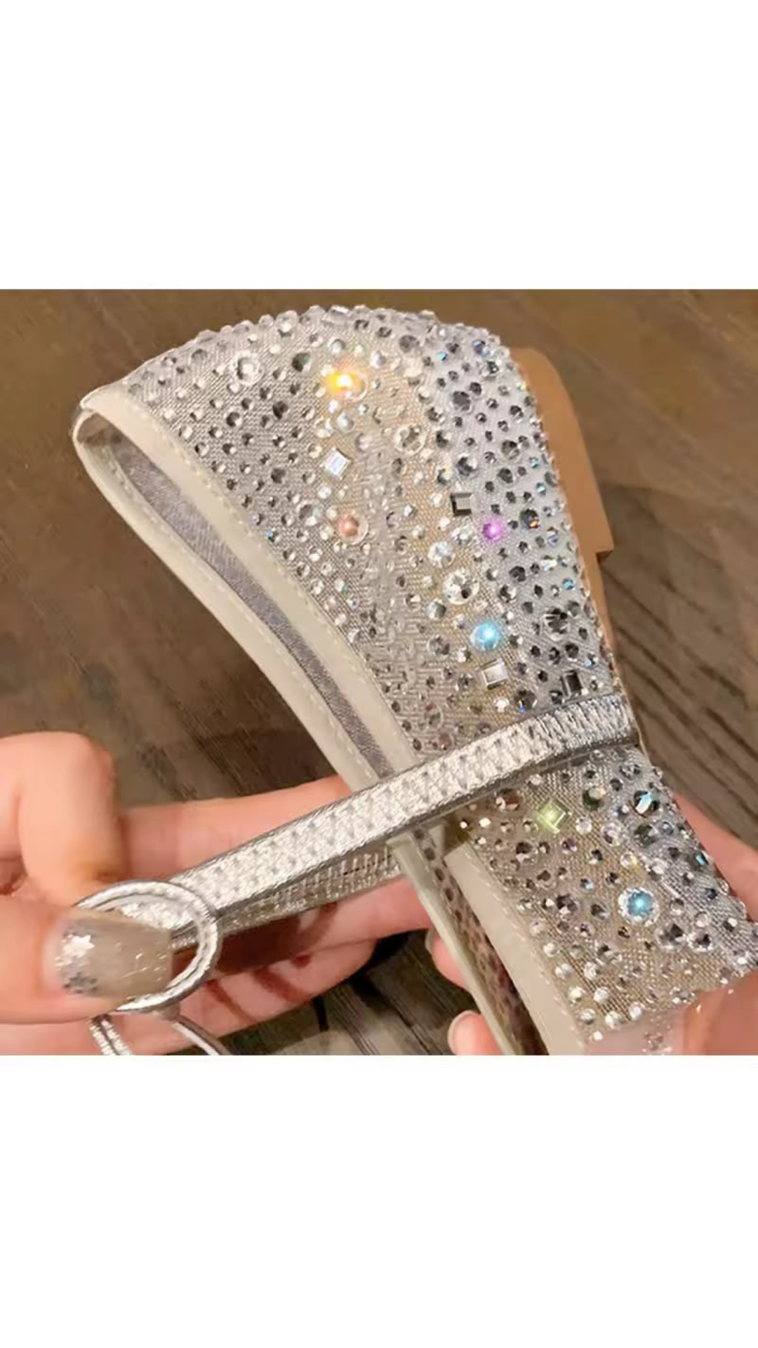 Mesh embellished flats