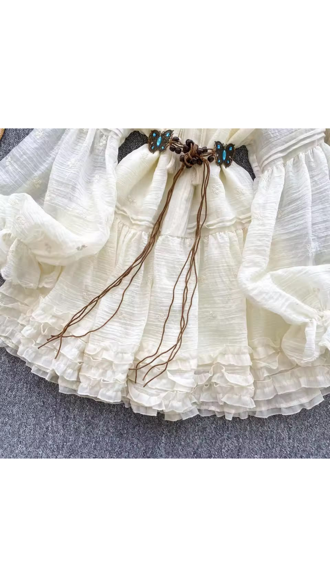 Belted ruffle dress