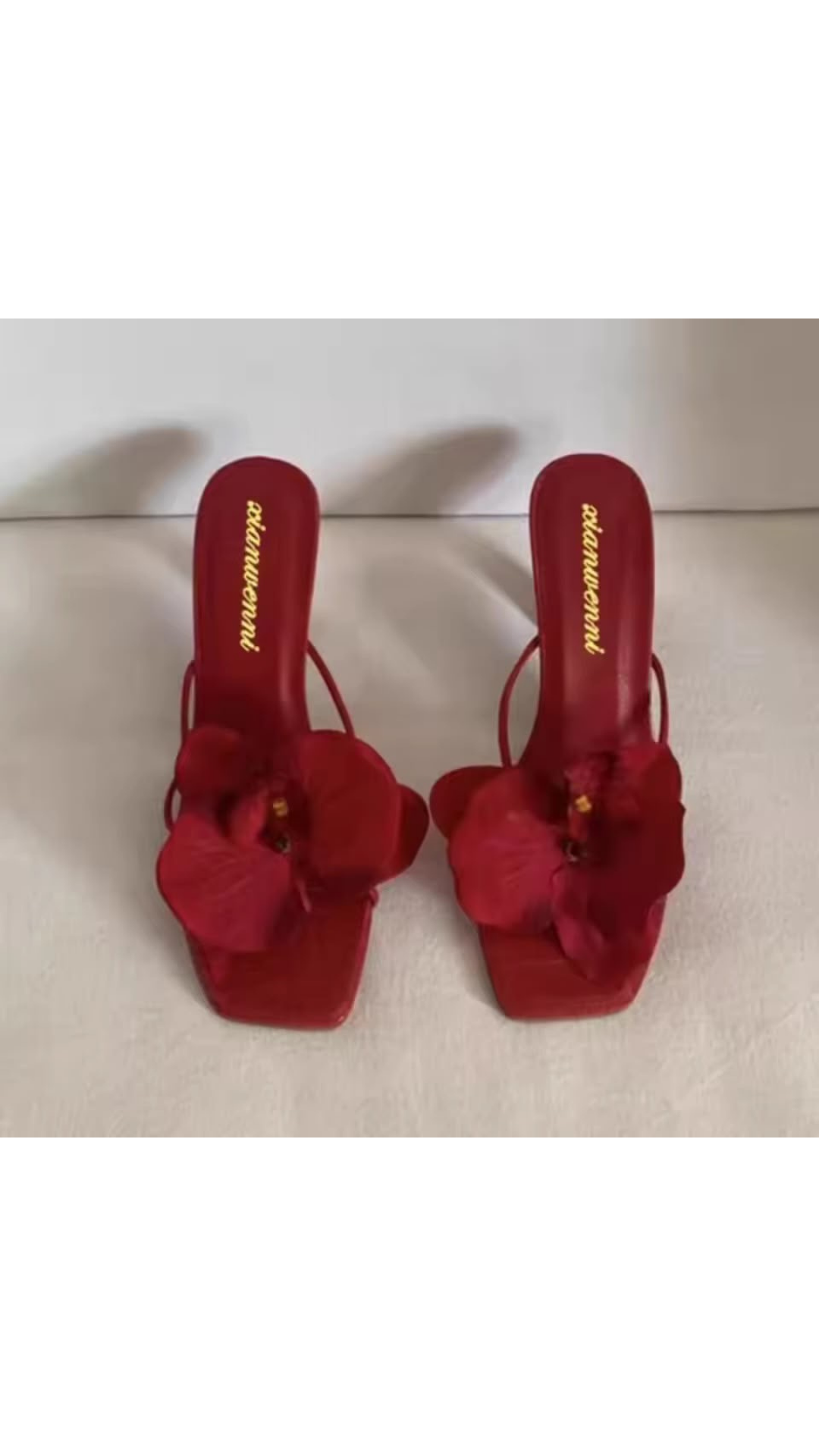 Applique flower heels
