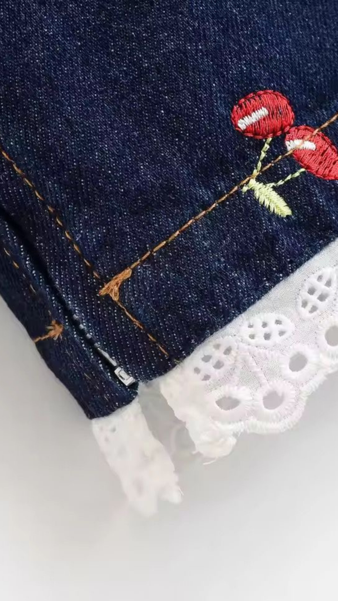 Cherry Embroidered Top & Skort Set