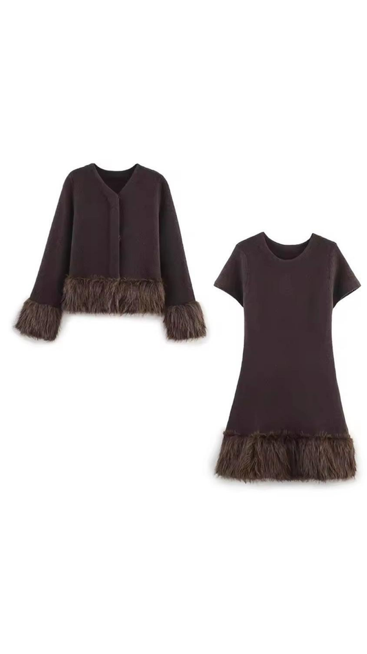 Fur Dress & Cardigan