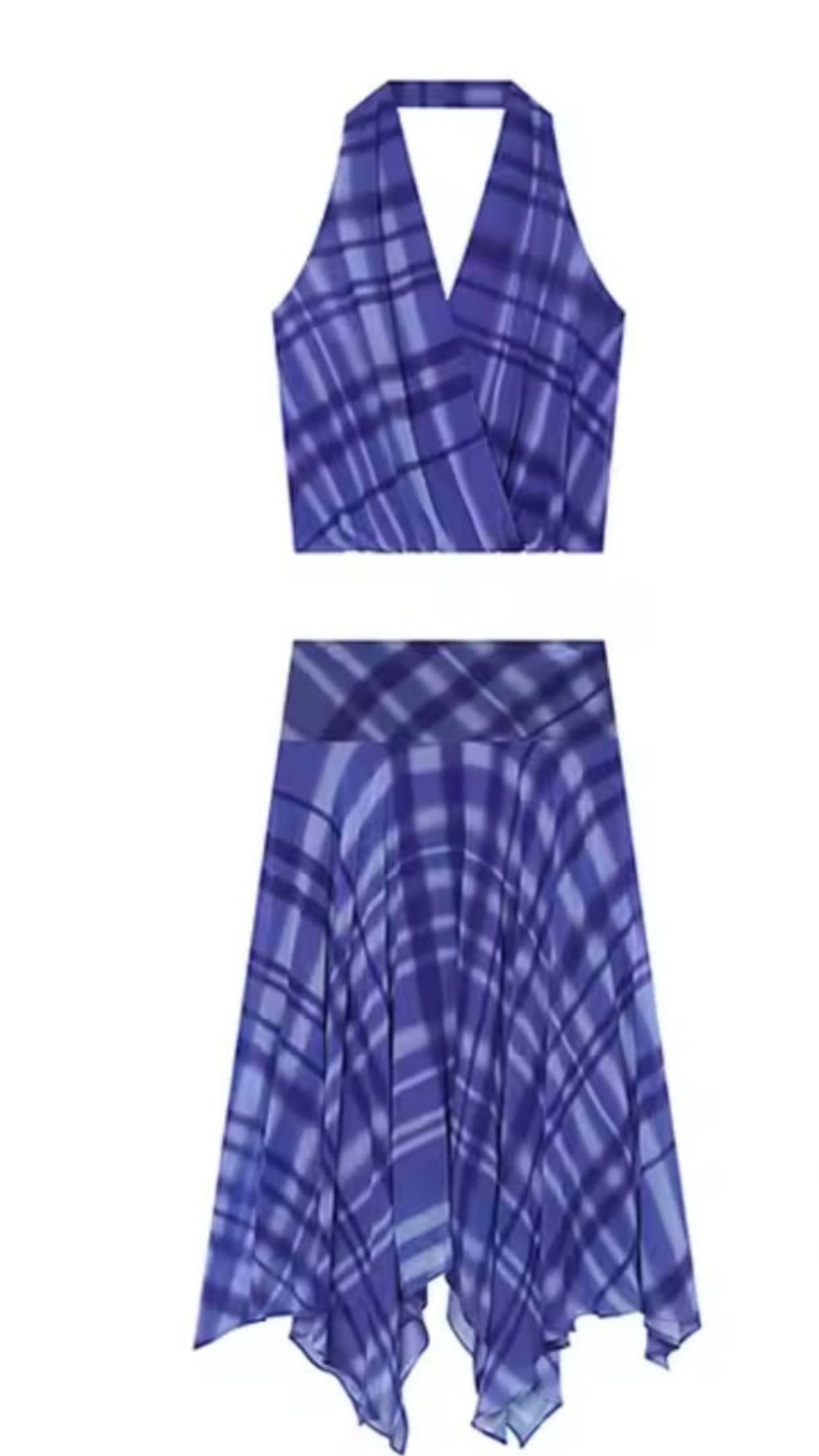Asymmetric skirt and top set