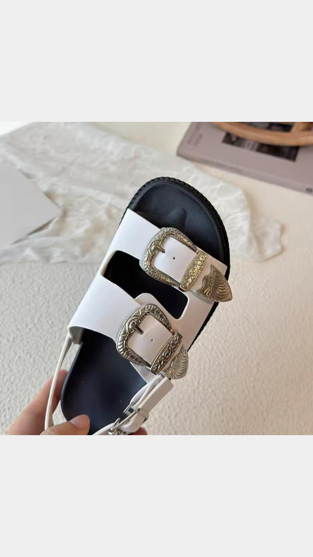 Double buckle sandals