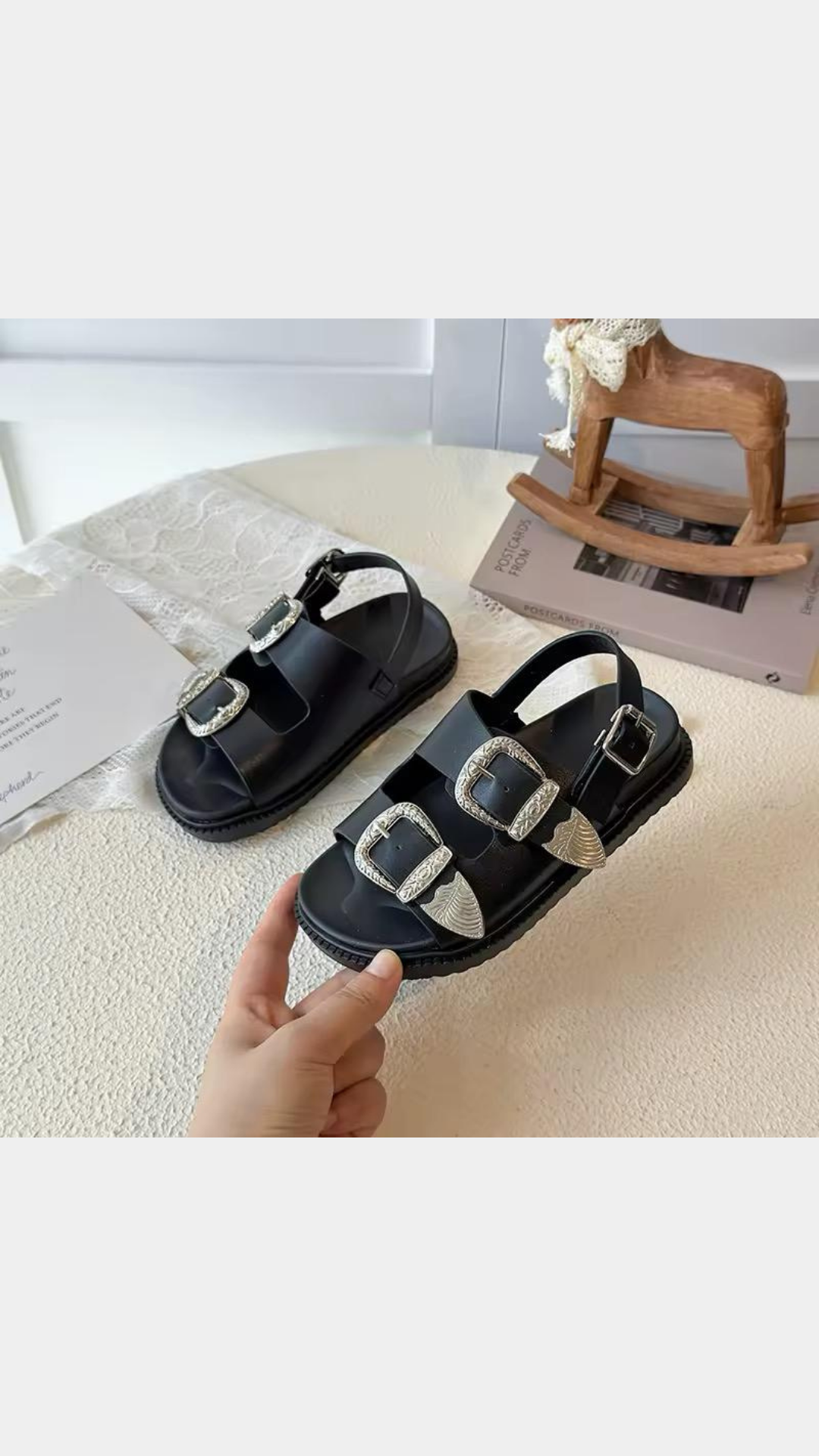 Double buckle sandals