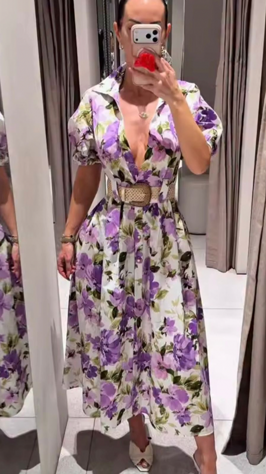 Floral Belted Dress