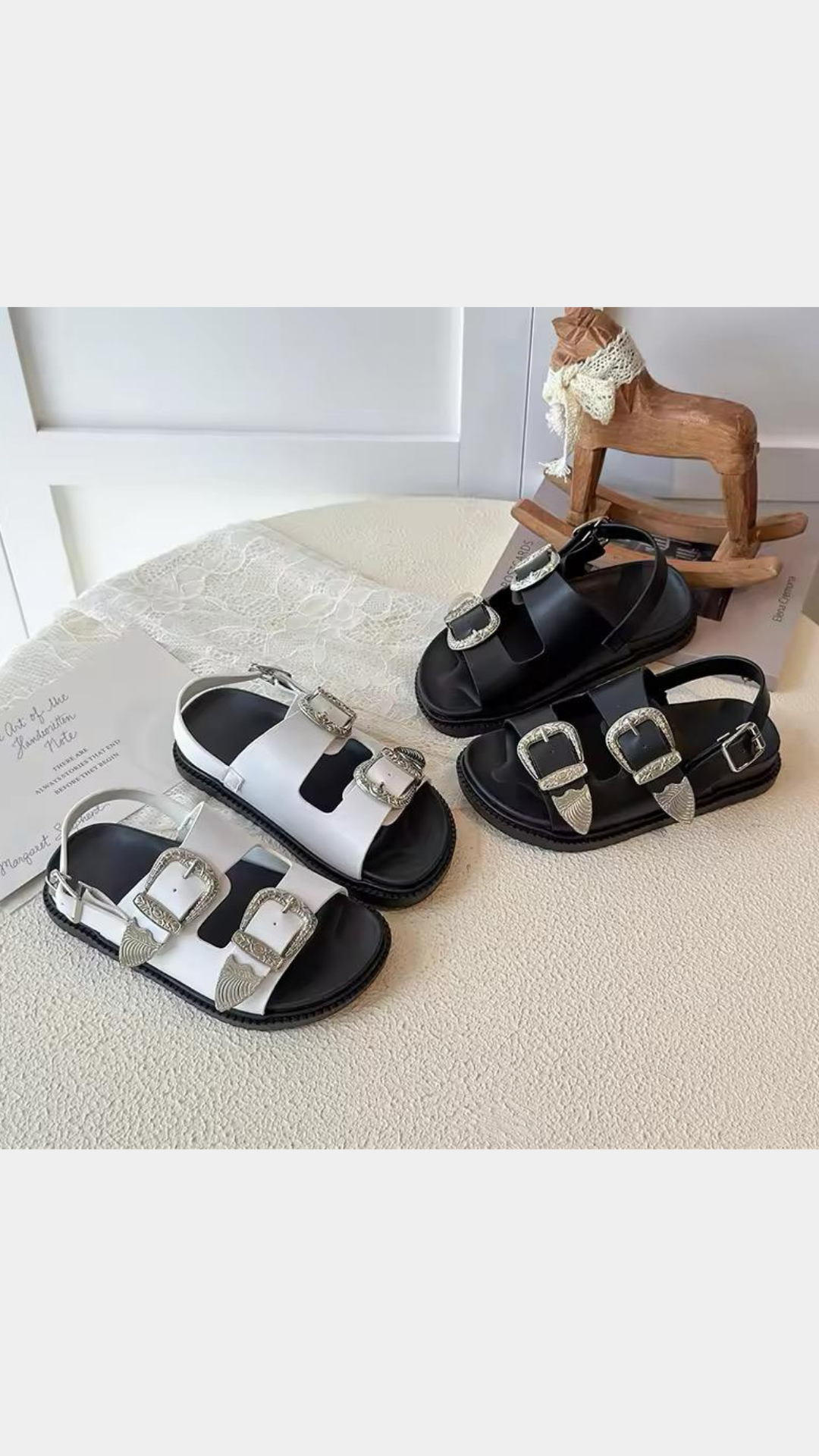 Double buckle sandals