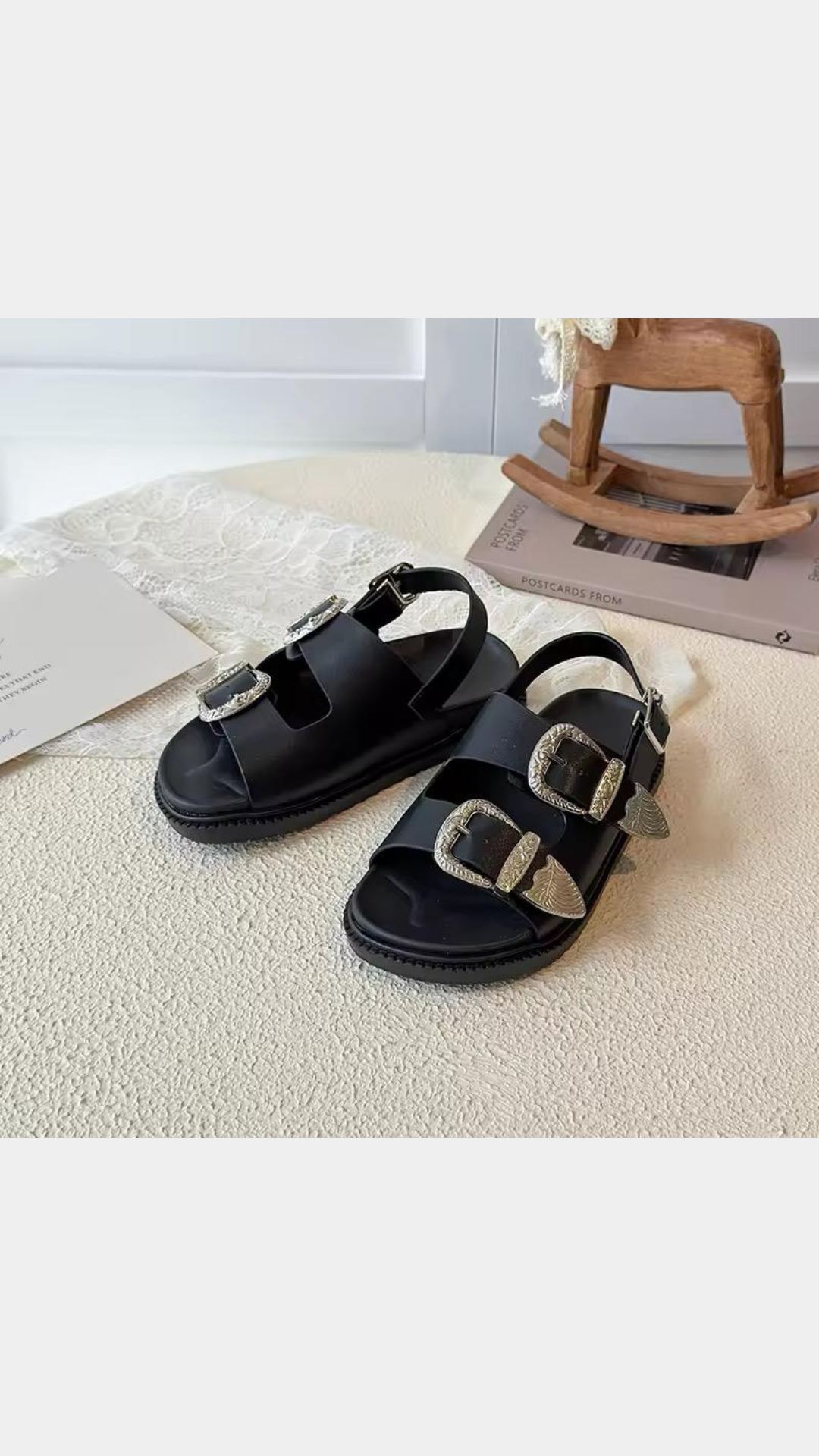 Double buckle sandals