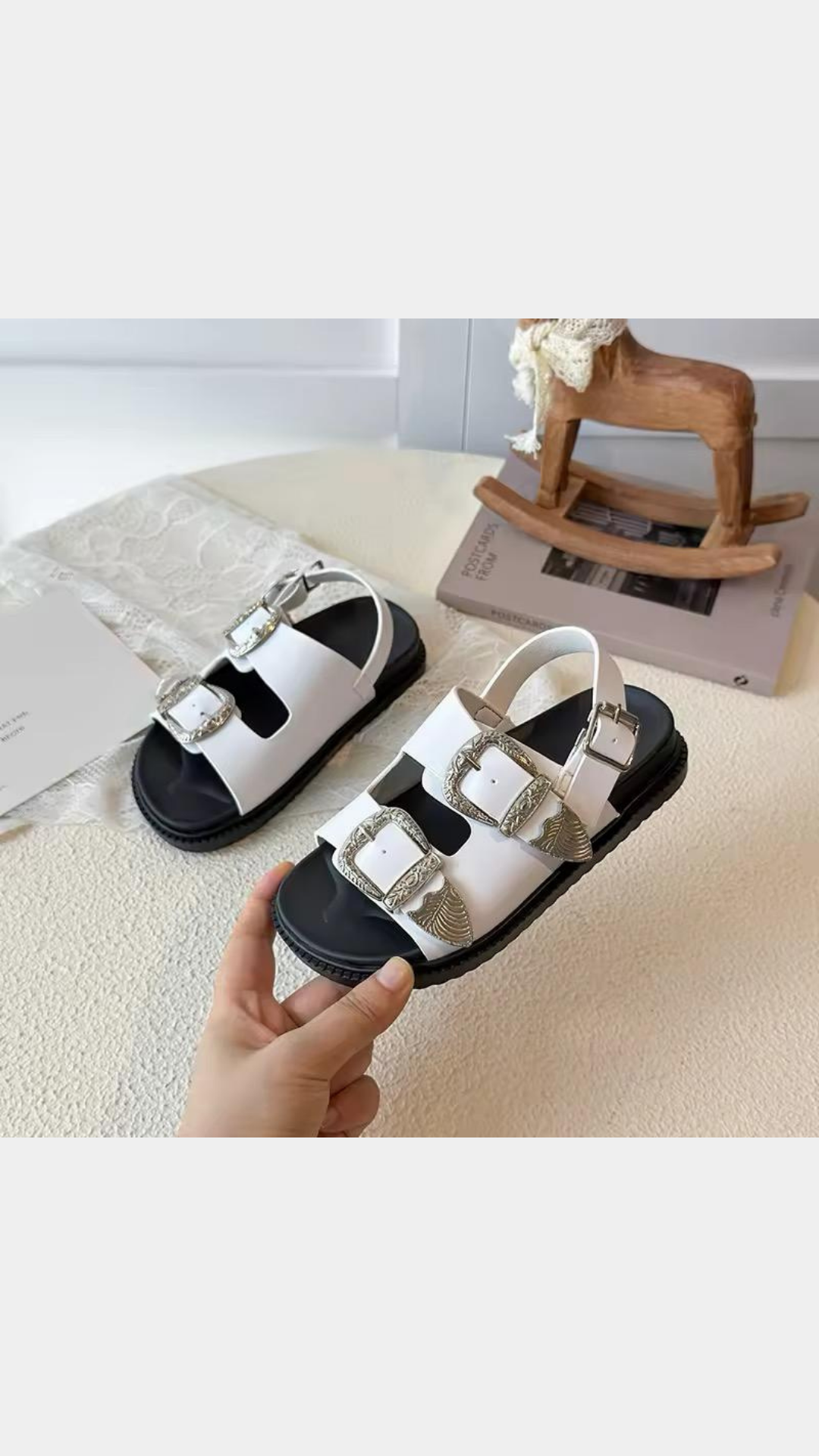 Double buckle sandals