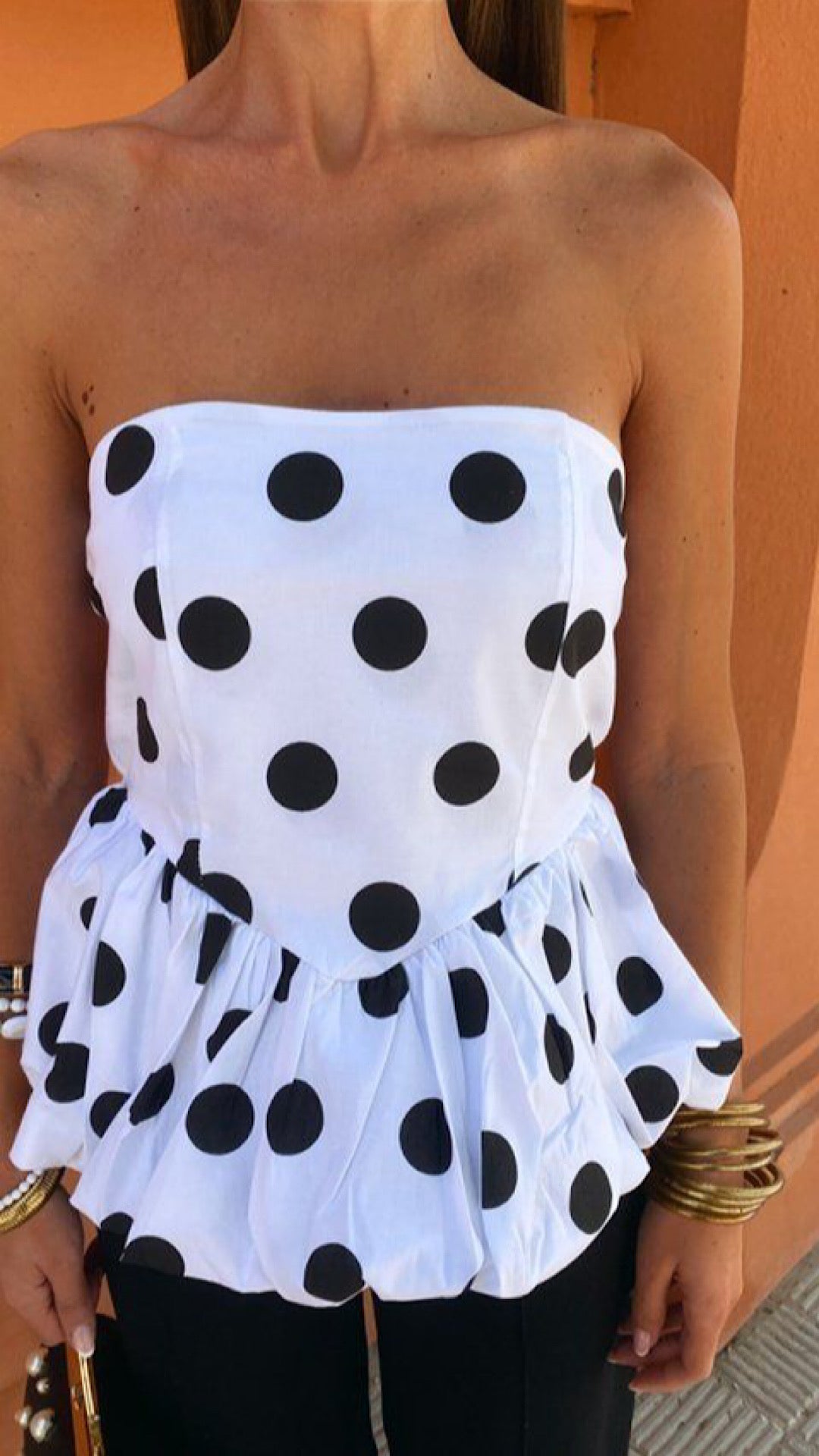 Polka Tube Blouse