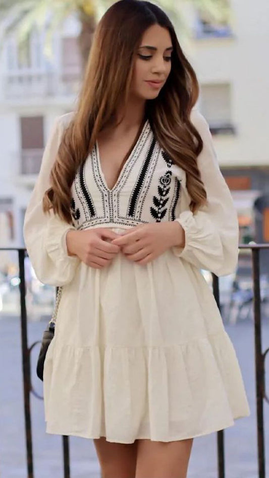 White Embroidered Dress