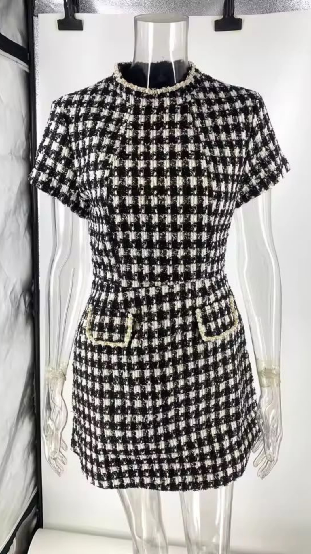 Plaid tweed dress