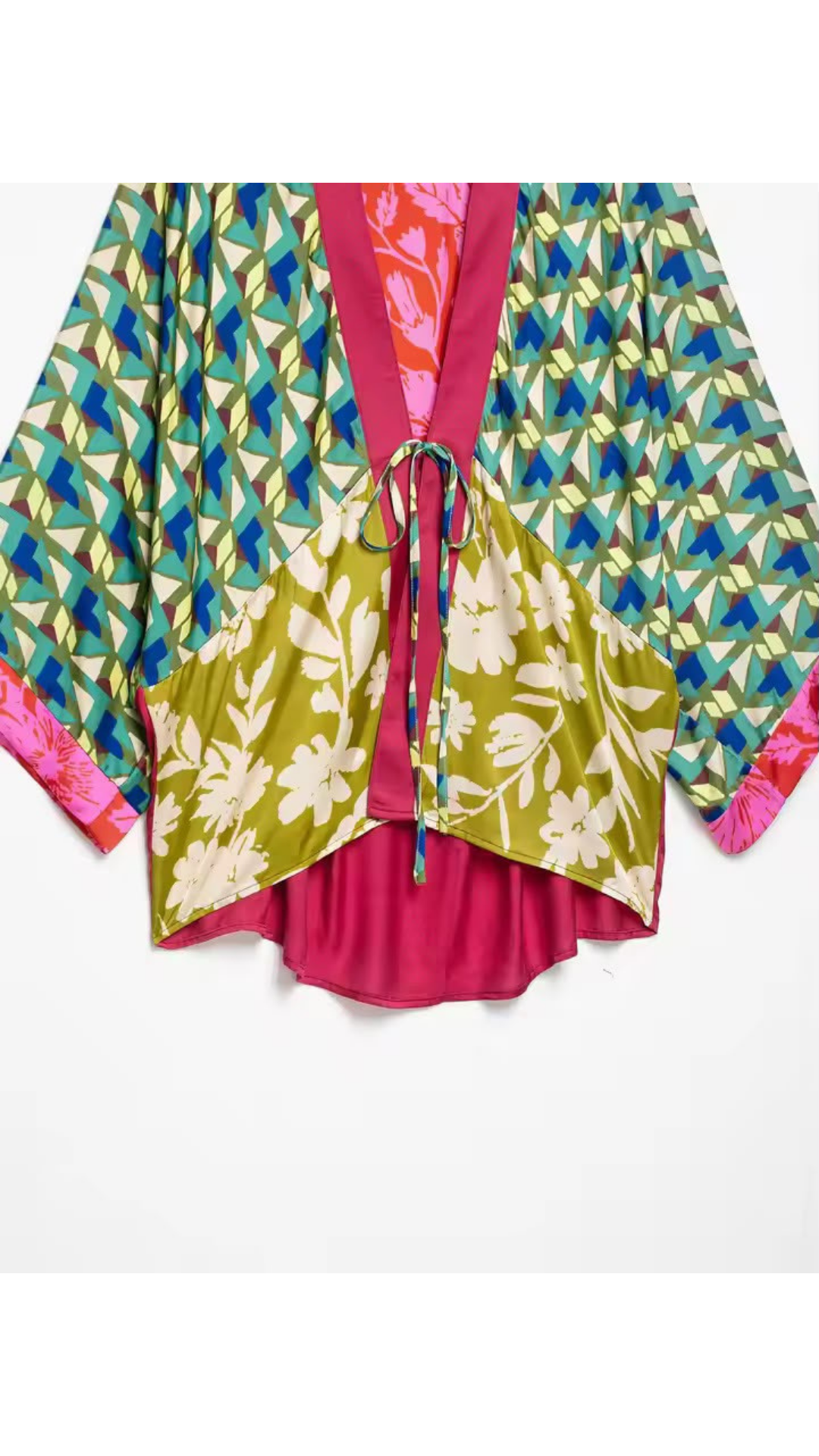 Silky kimono top and skirt