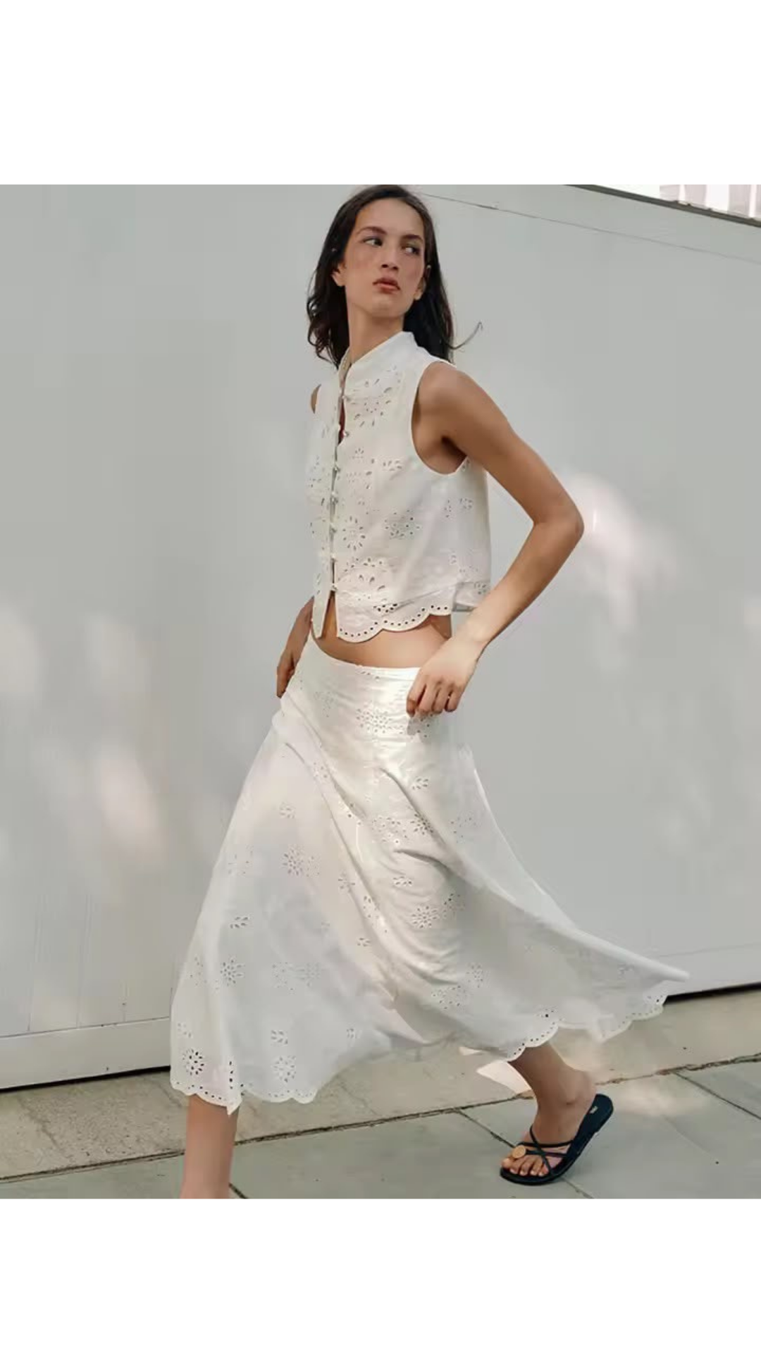 Hollow design top and skirt