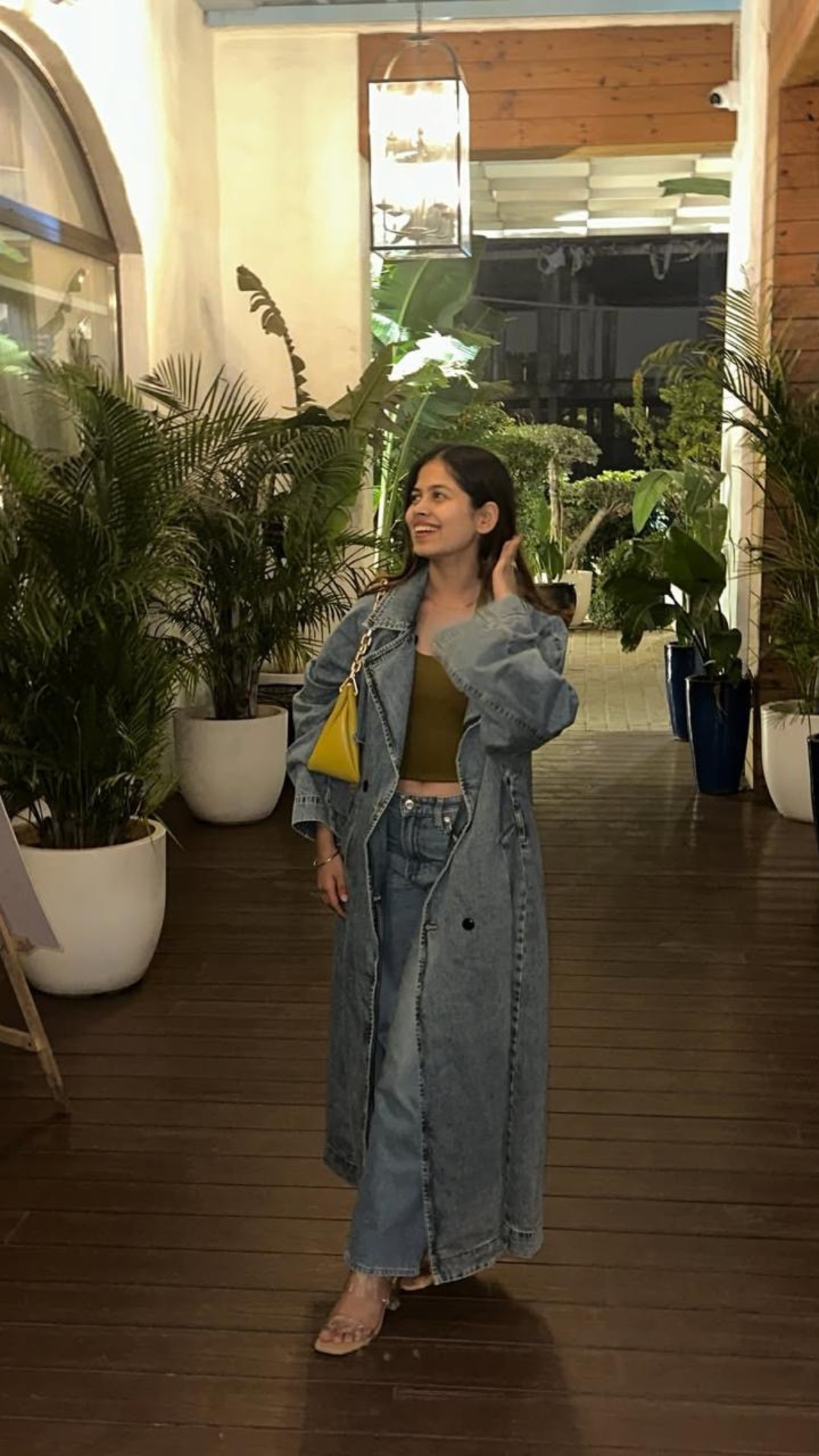 Long Denim Trench Coat