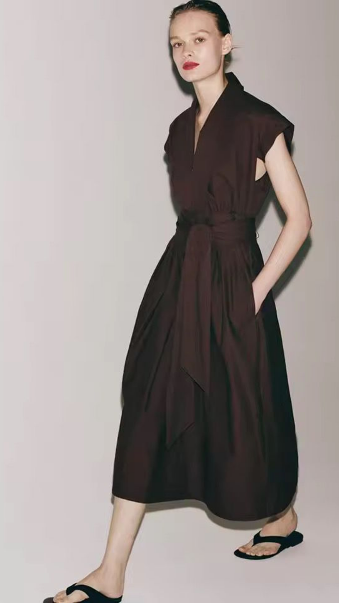 Belted Long Dress