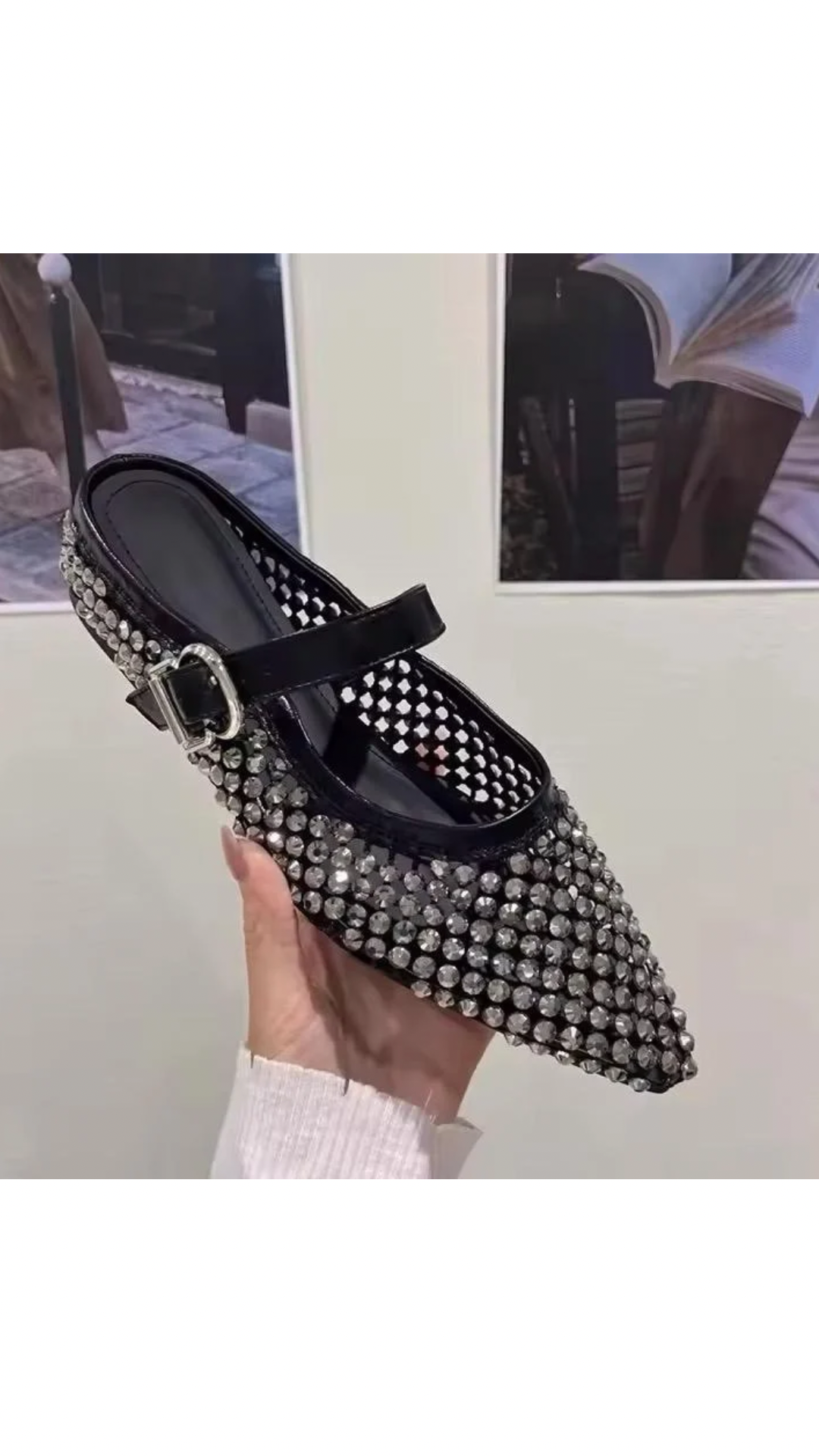 Bling Mesh Ballerinas