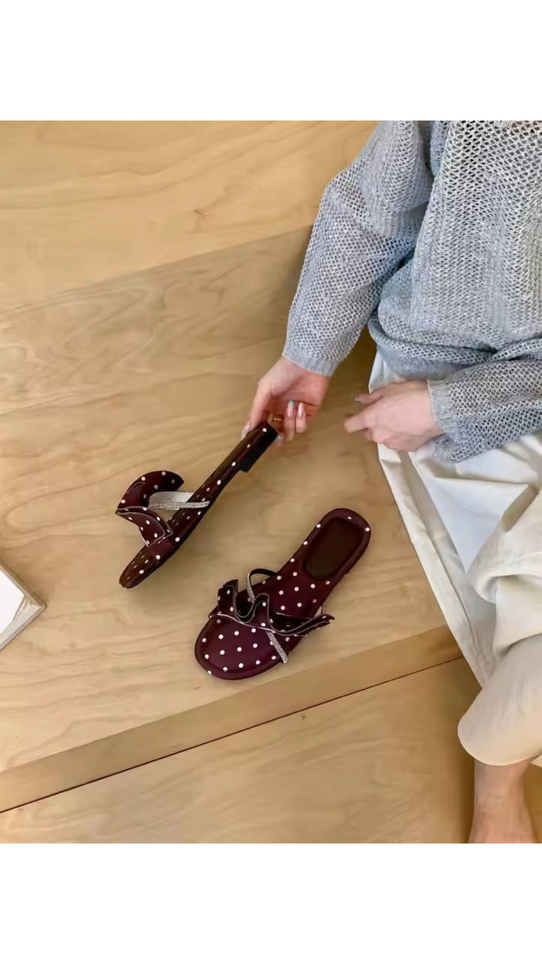 Ruffle polka flats
