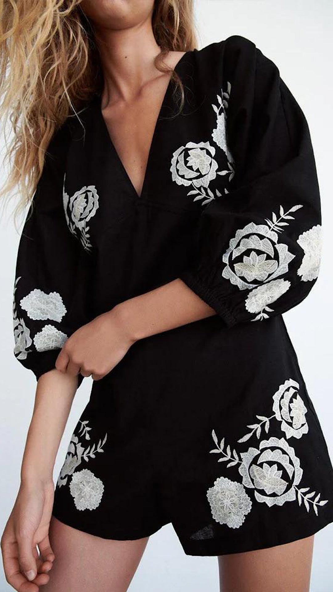 Embroidered Lily Playsuit