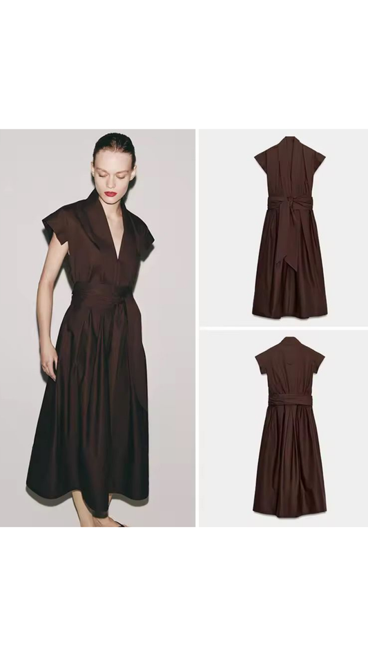 Belted Long Dress