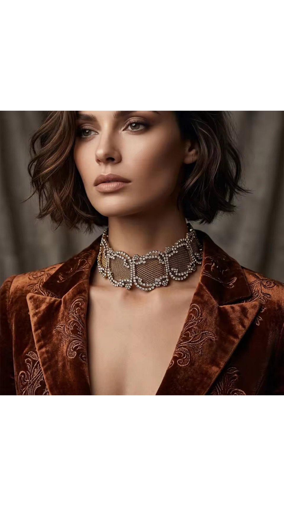 Rhinestone choker