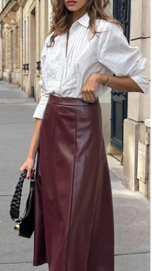 Faux Leather Skirt