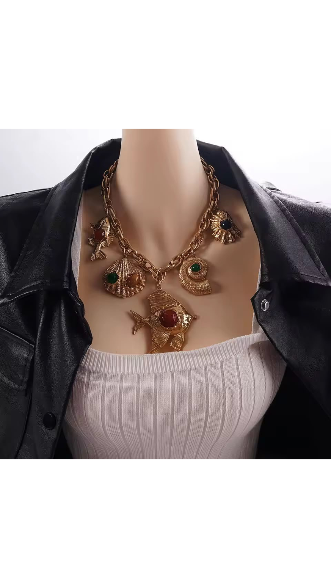 Aqua gold neck piece