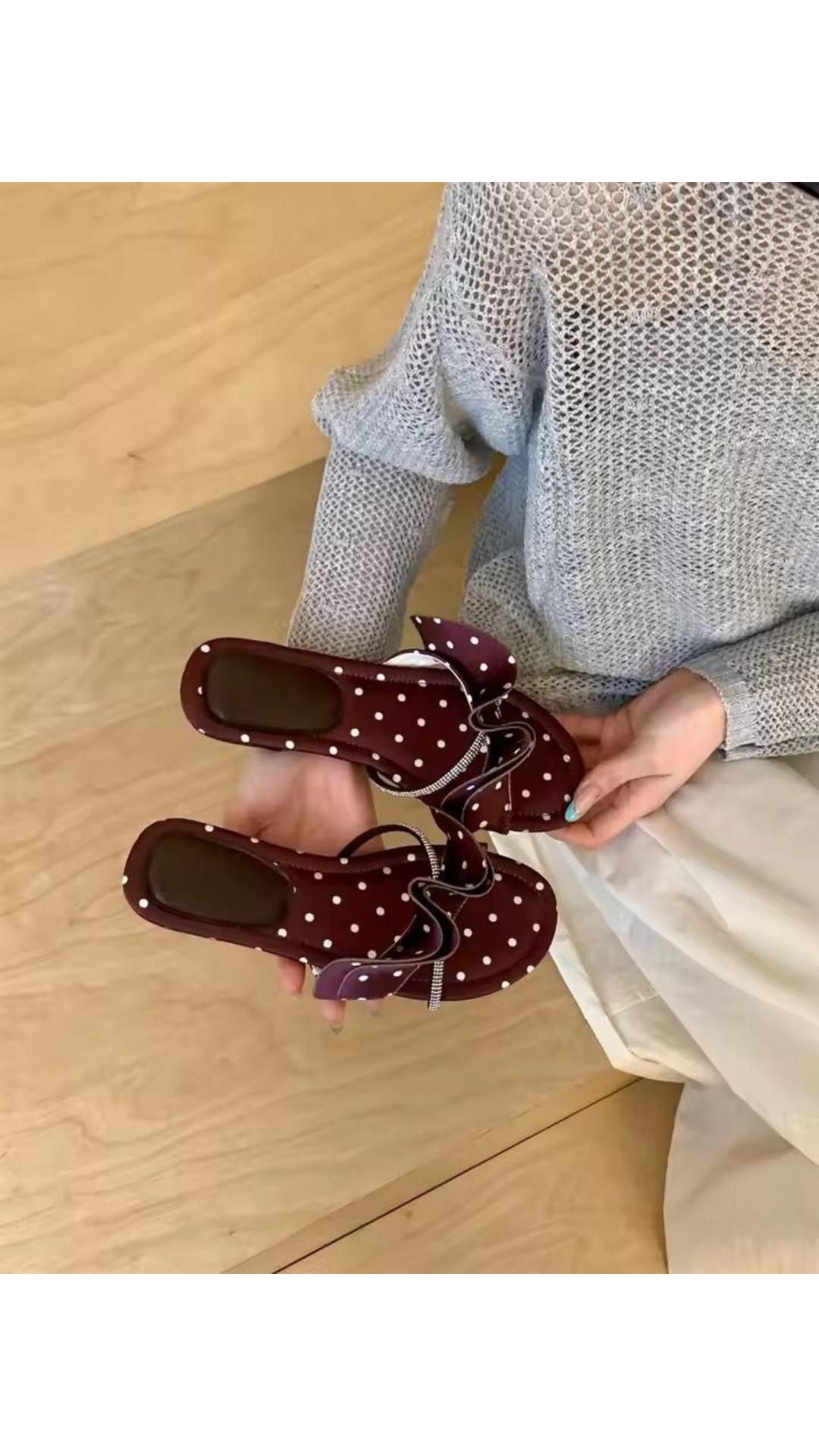 Ruffle polka flats