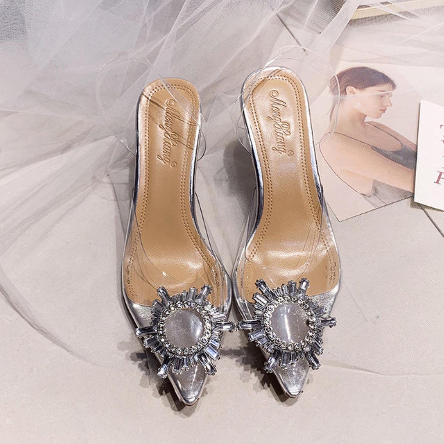 EMBELLISHED TRANSPARENT HEELS