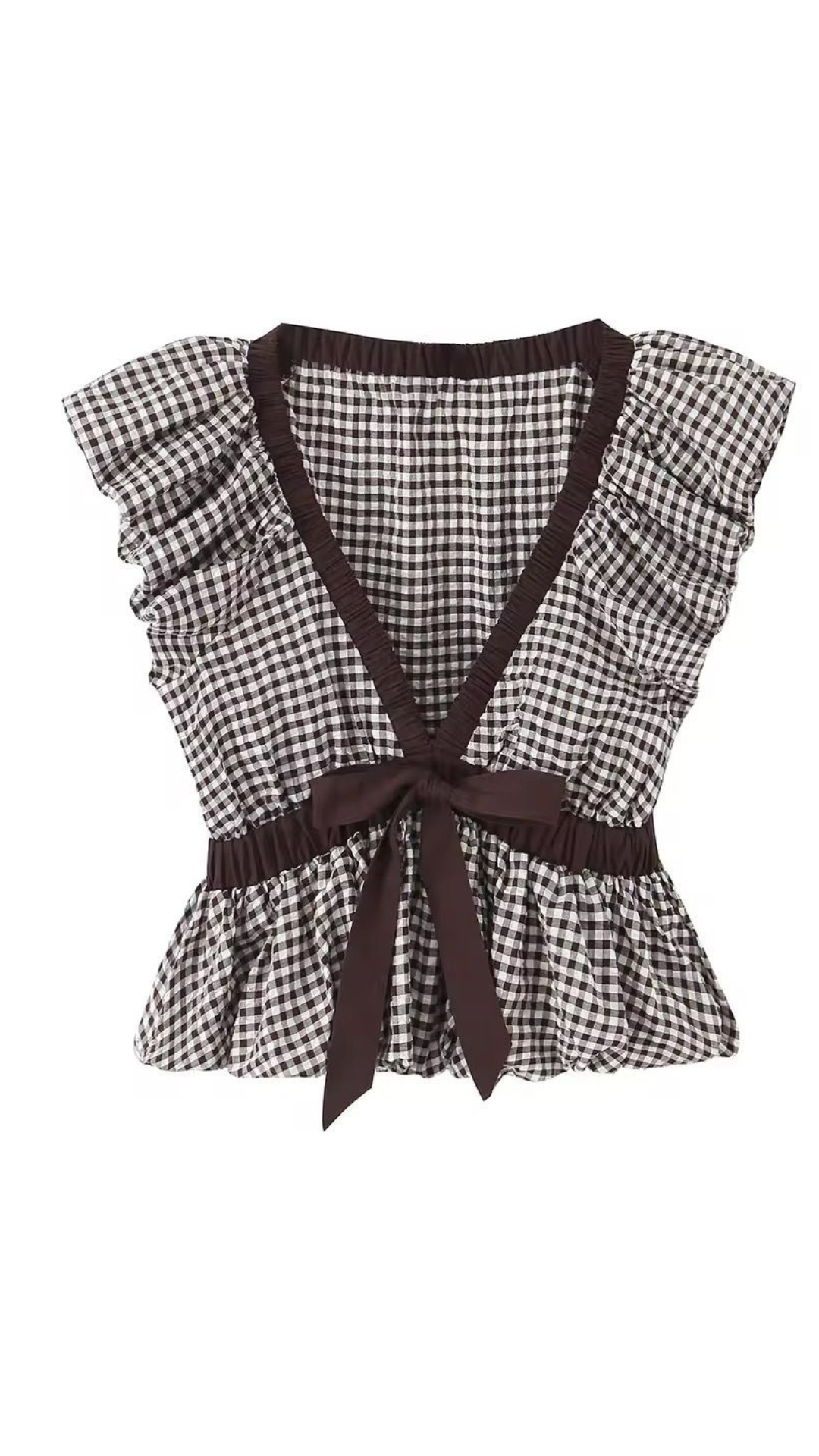 Gingham Ruffle Top