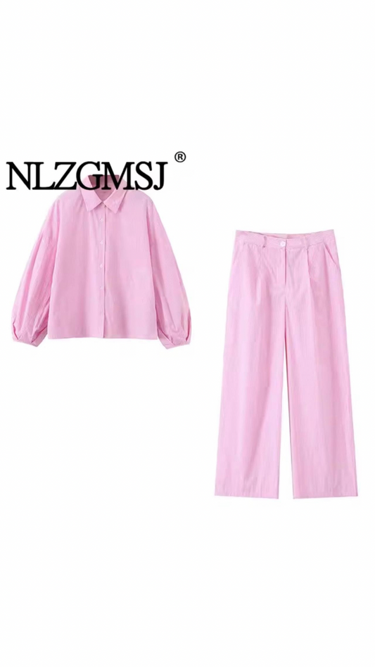 Blush Striped Set