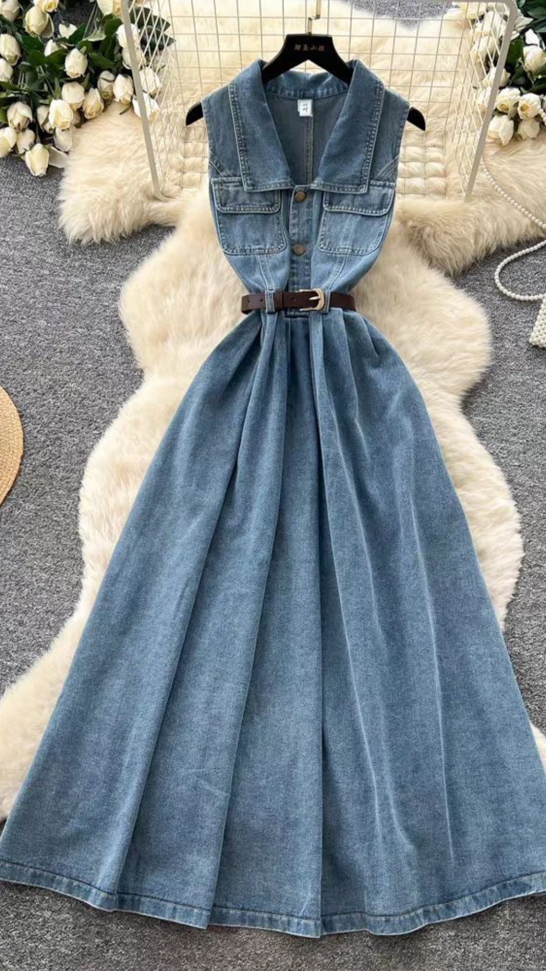 Denim Belted Dress