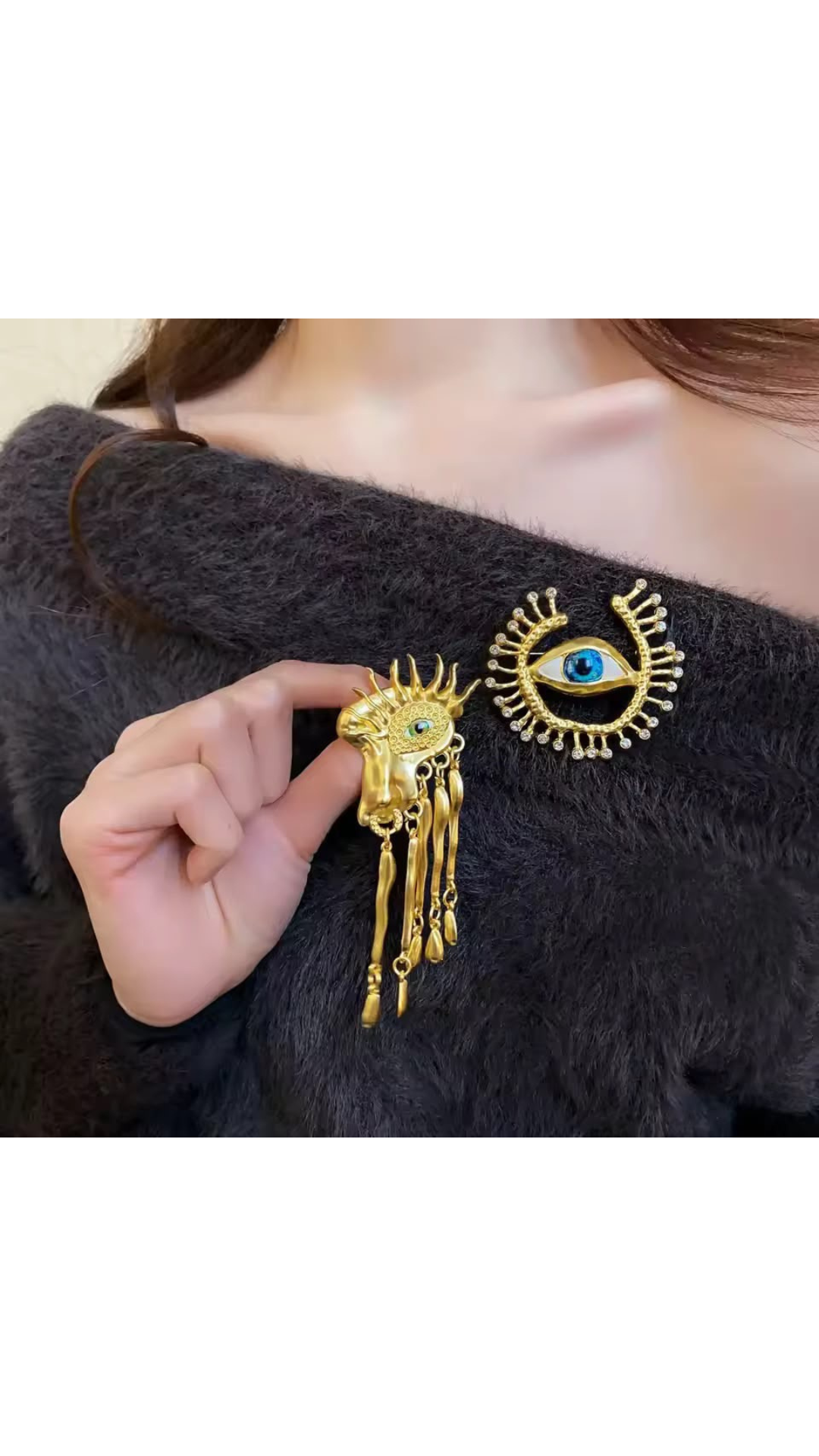 Evil eye brooch