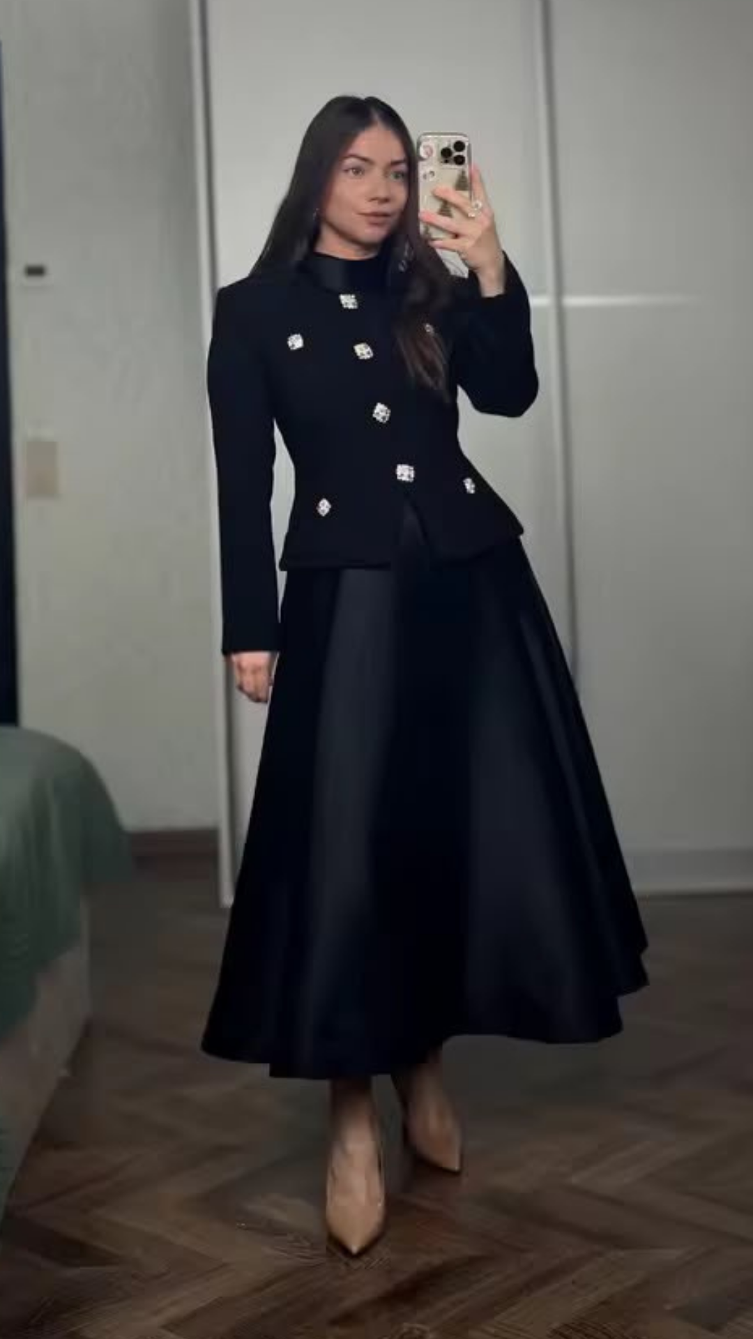 Victorian tweed splice dress