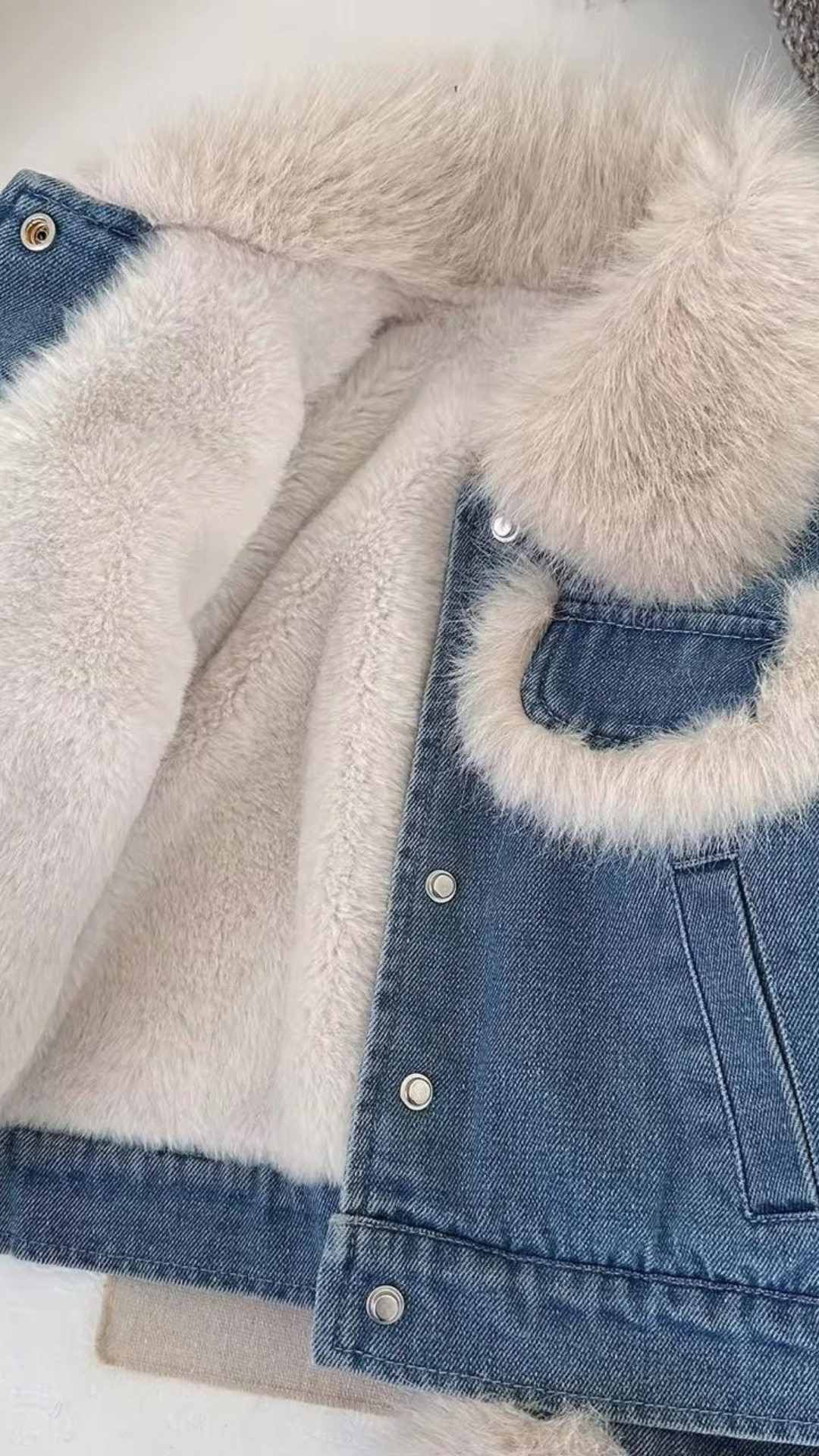 Furry Denim Coord Set