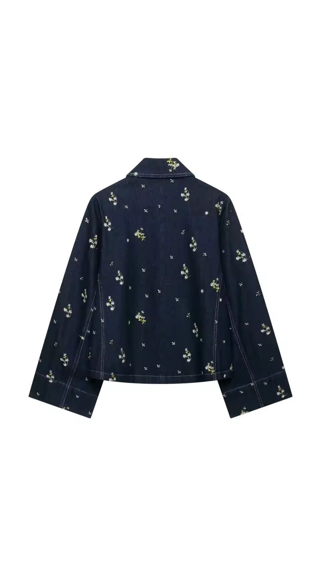 Floral denim jacket