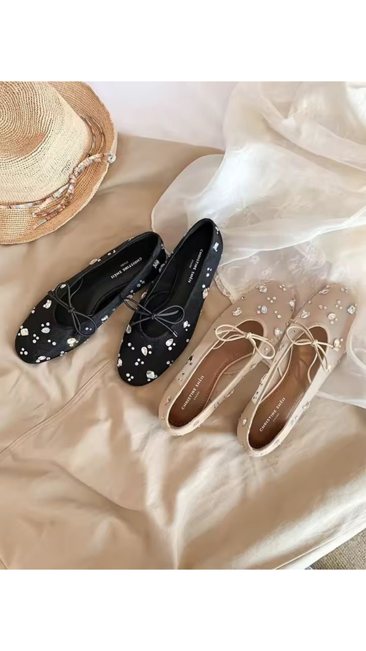 Embellished bow flats