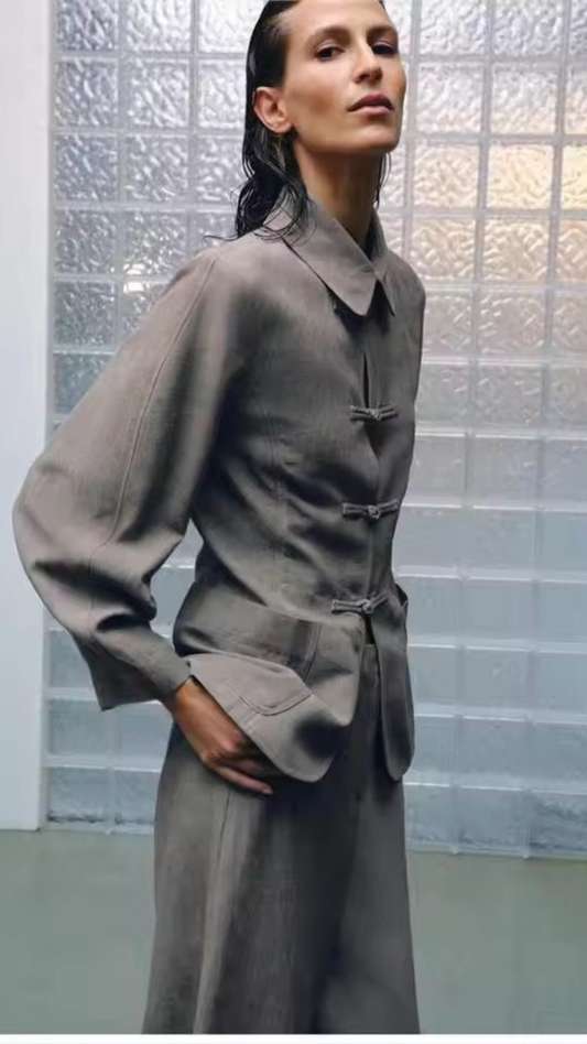 Collared Top & Pants Set