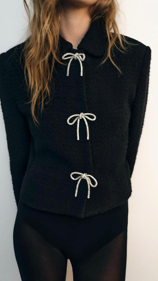 Embellished Bow Blazer