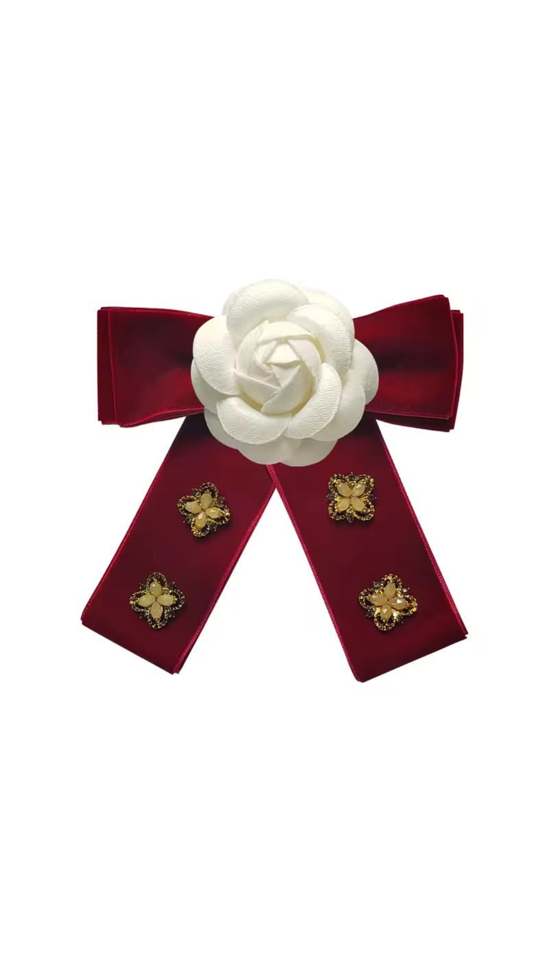 Bow flower brooch