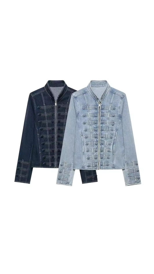 Zipper denim jacket
