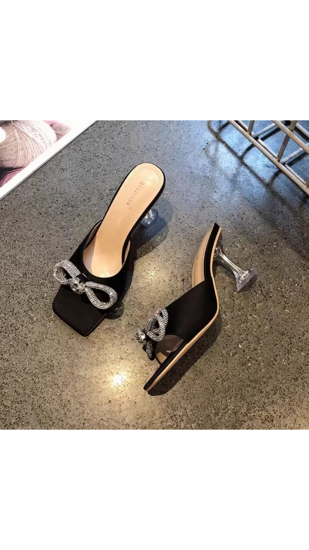 Bow embellished heels