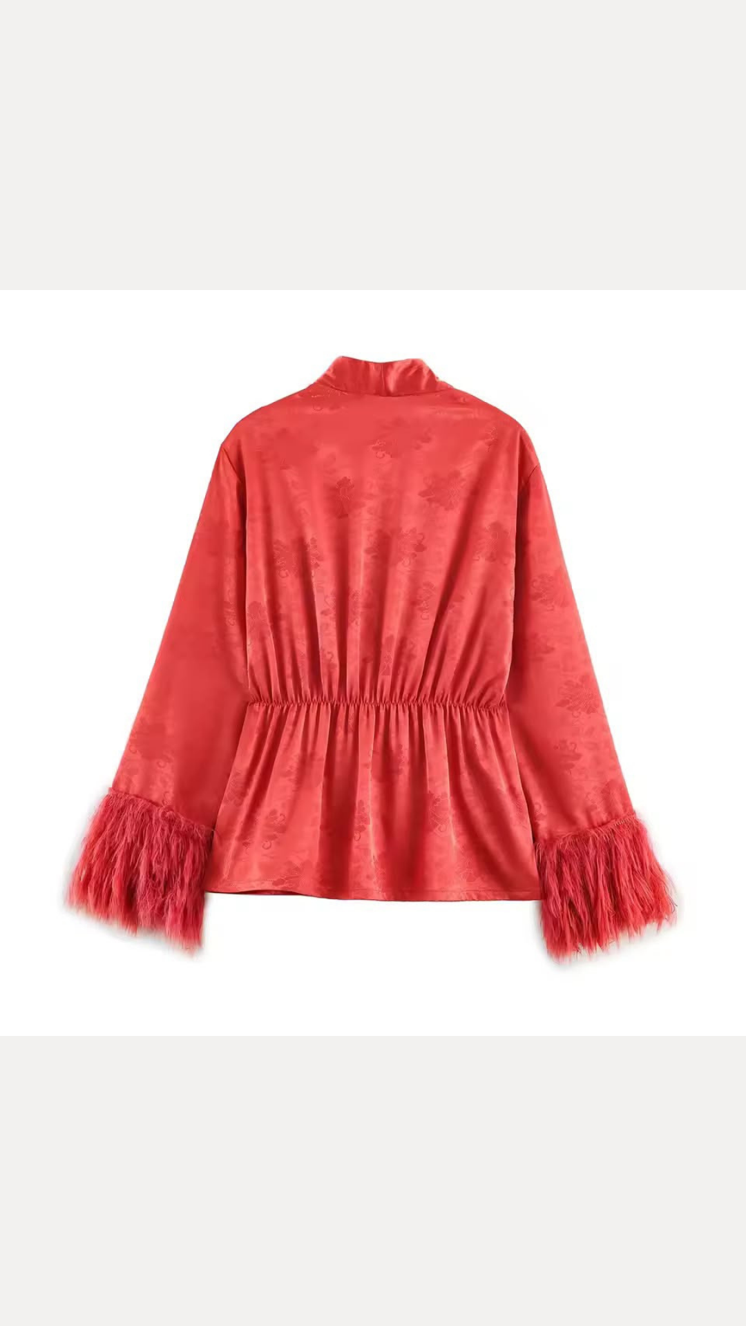 Fringed feather blouse and pants