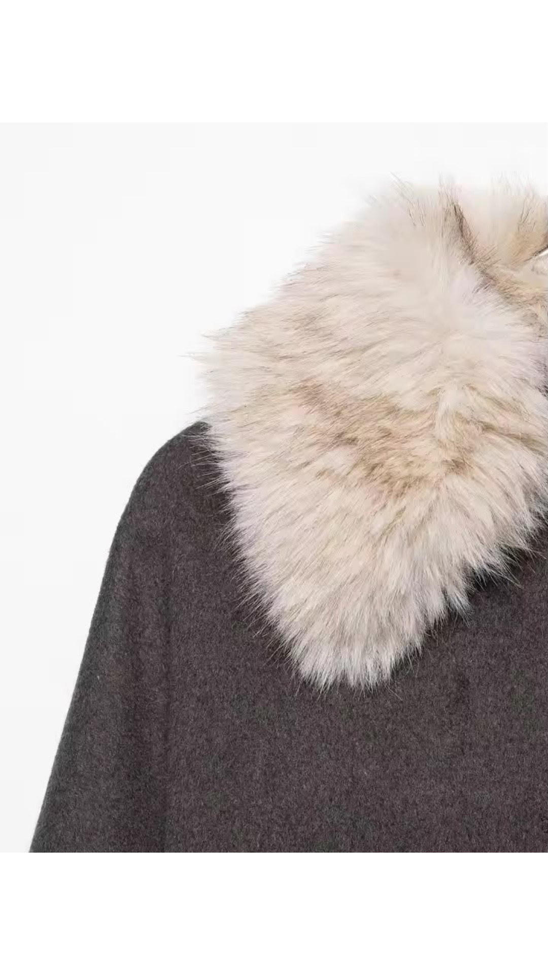 Fur collared coat