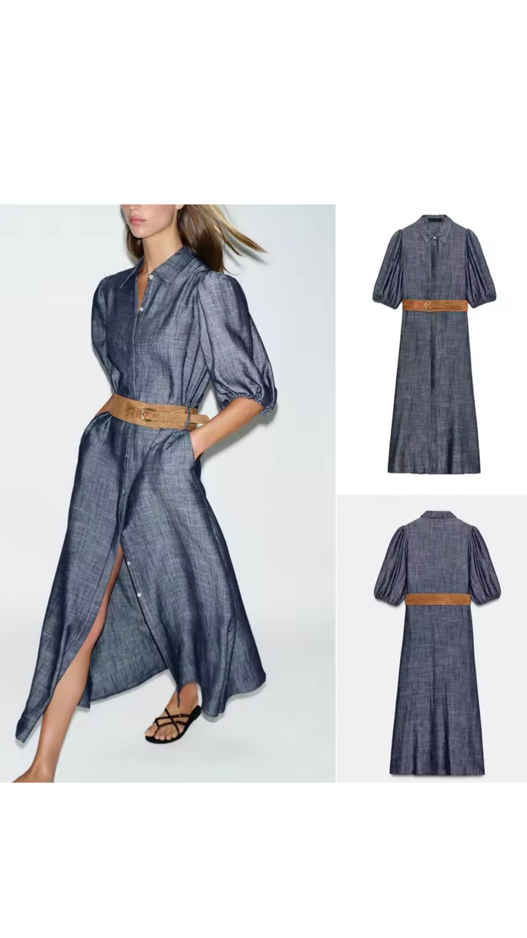 Belted Long Dress