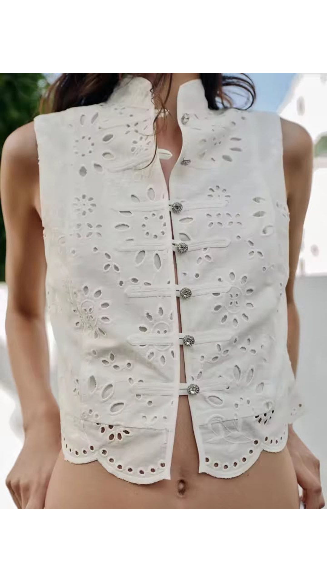 Hollow design top and skirt
