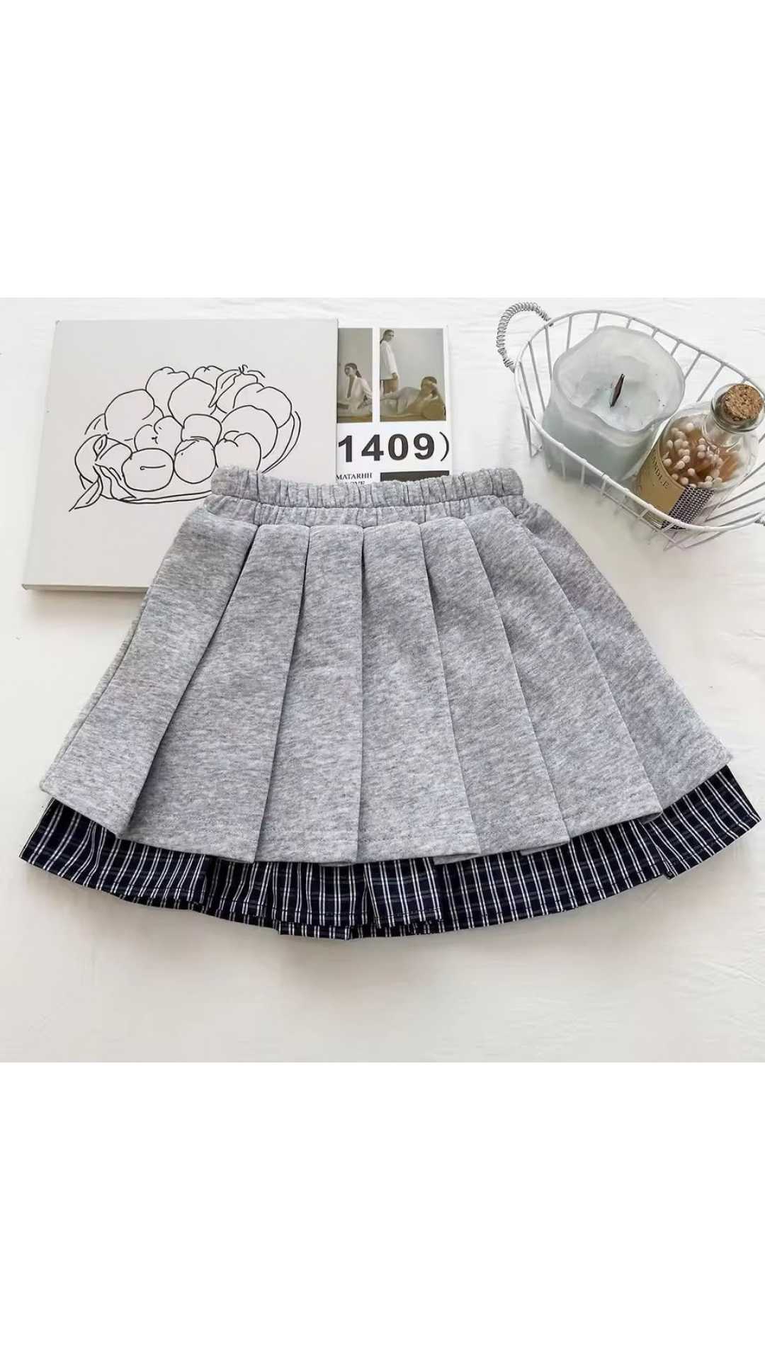 Frilled sweatshirt and skirt set