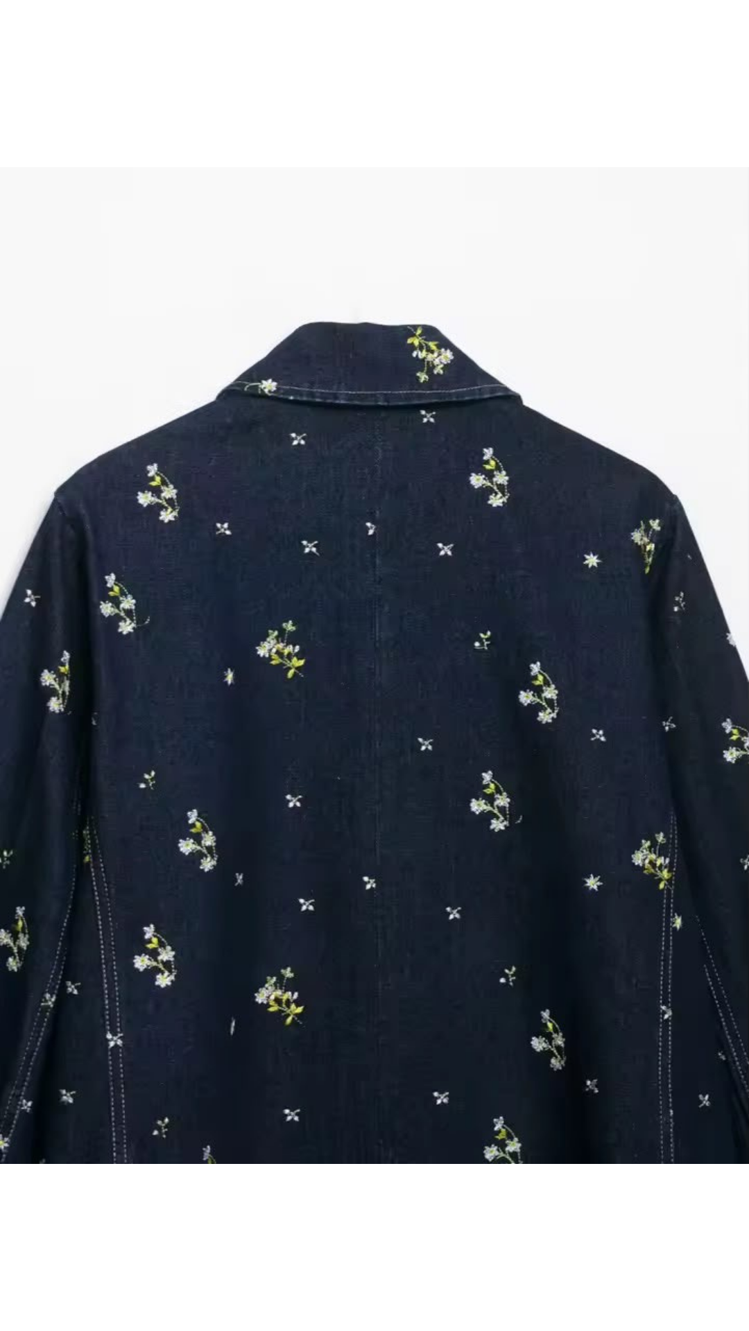 Floral denim jacket