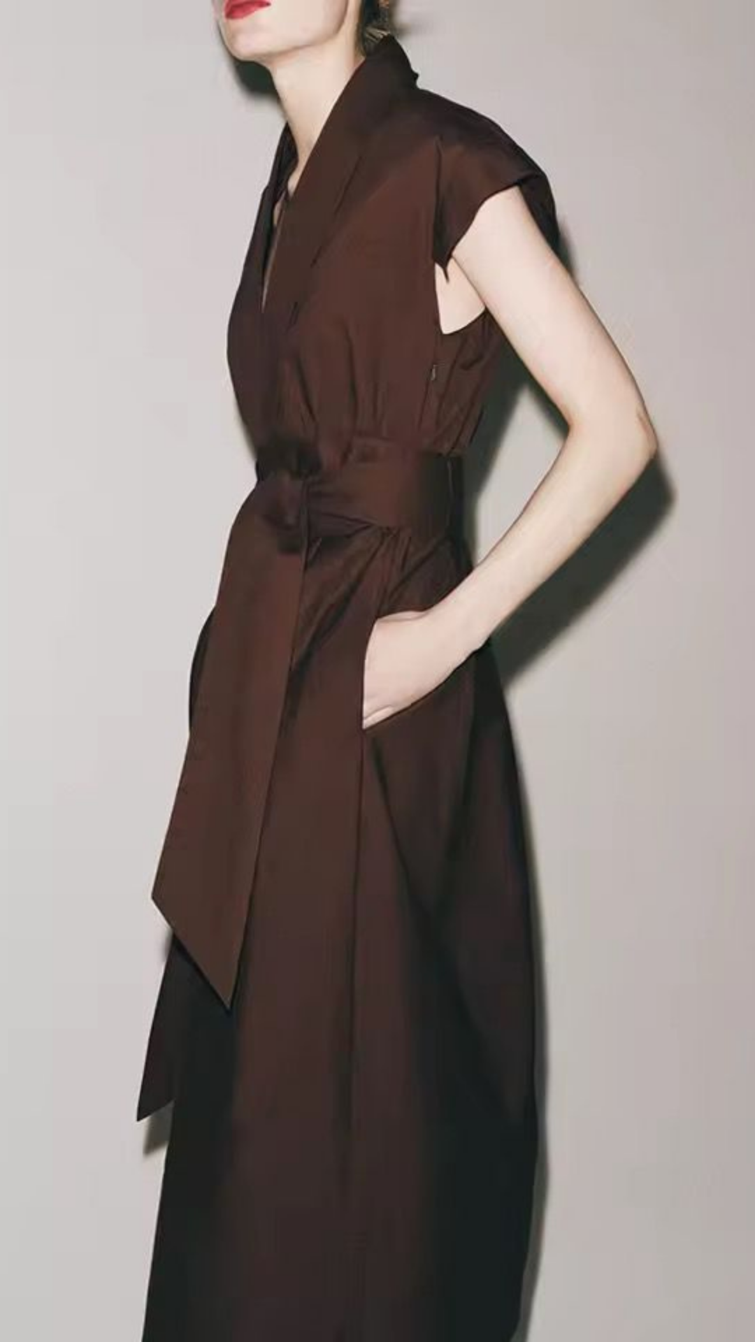 Belted Long Dress