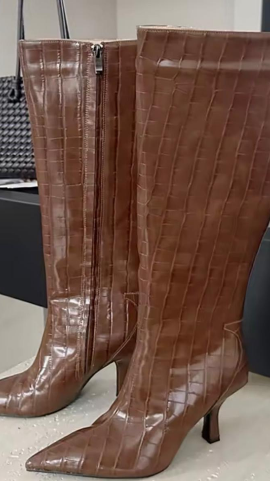 Croc Heel Boots